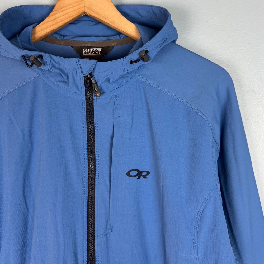 Outdoor‎ Research Ferrosi Hooded Jacket Women's Large Blue Full Zip Nylon Blend